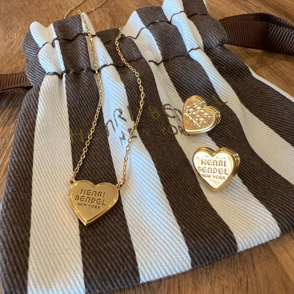 Henri Bendel Heart Necklace and Earring Set